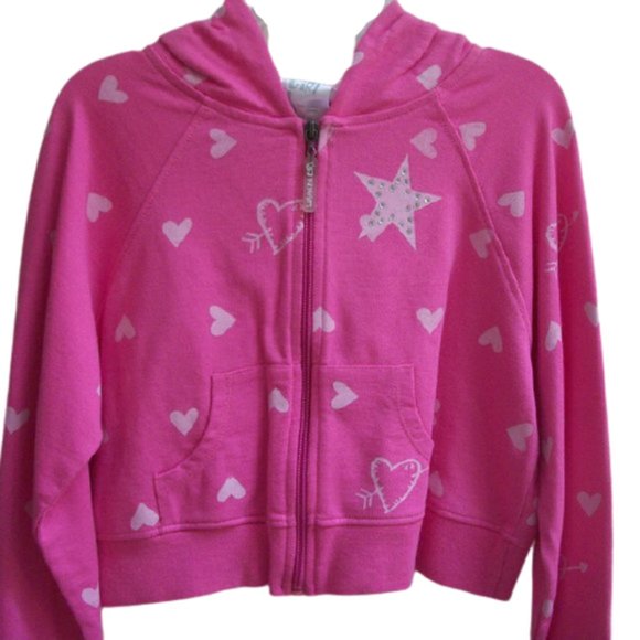 LA SENZA GIRL - Cropped Pink Hooded Cotton Zip up Jacket Girl XXL  --- - Picture 1 of 2